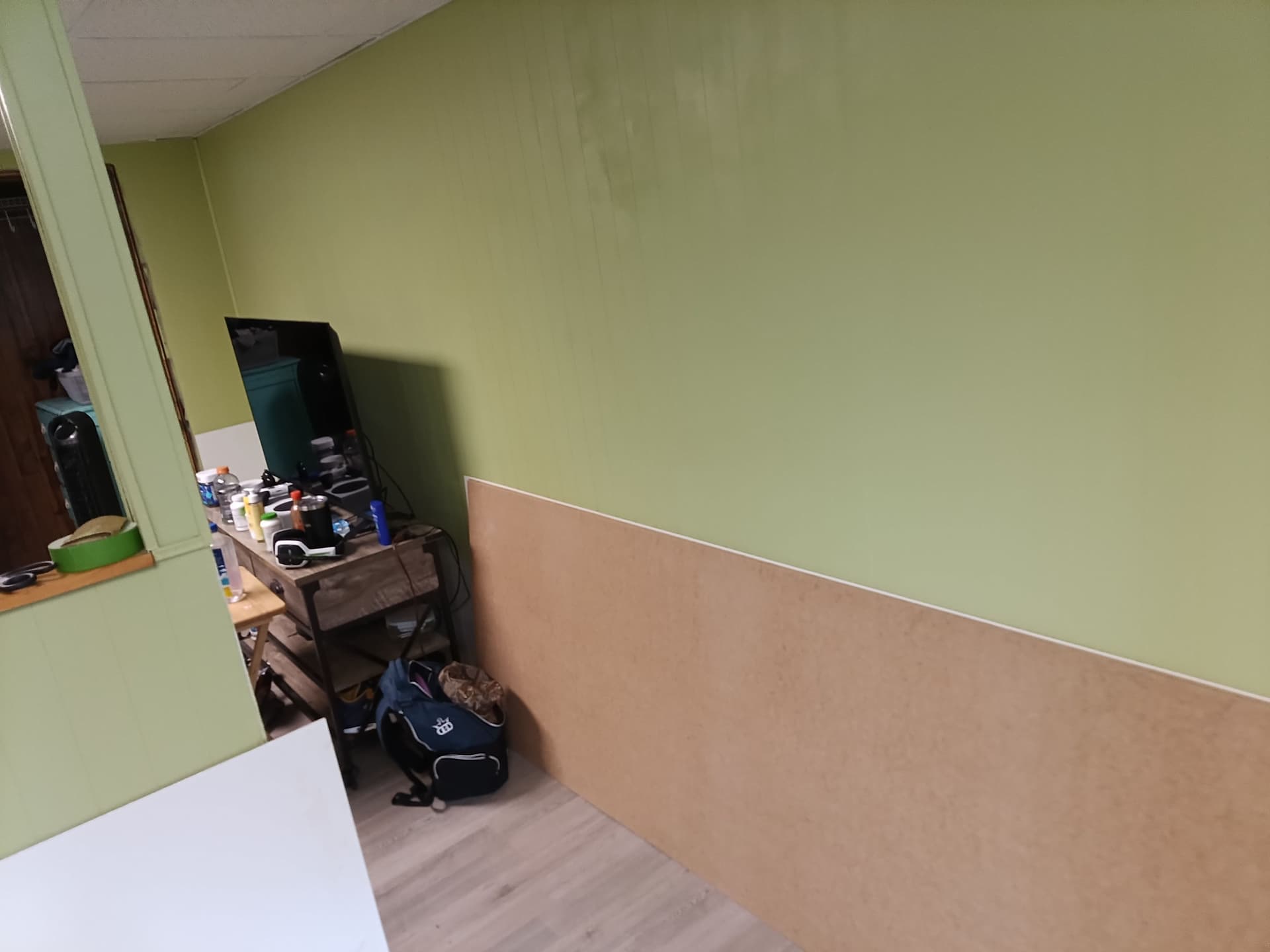 Gallery photos for Blount County Basement Bedroom Gets Wainscoting, Trim and Fresh Paint: Image #1