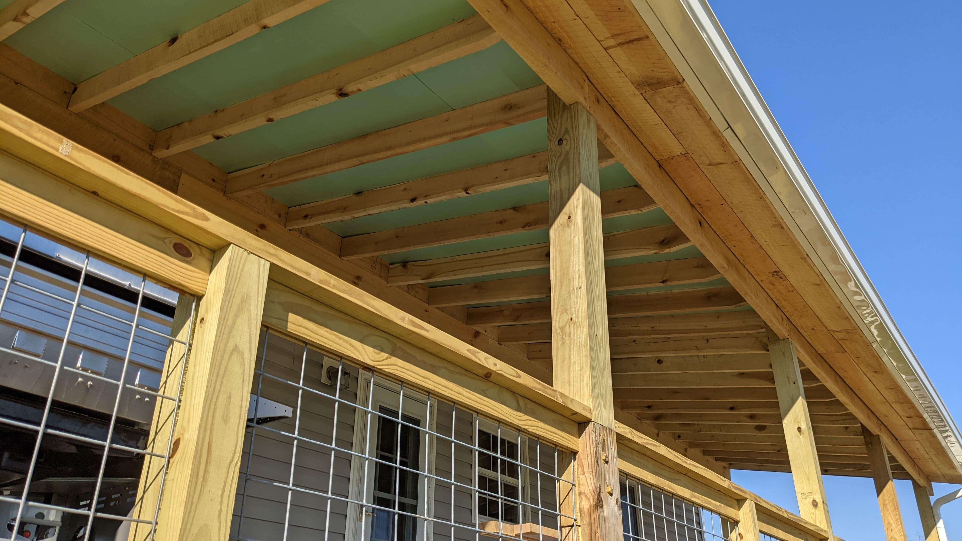 Project Covered Porch Build with Wire Rail and Metal Roof image
