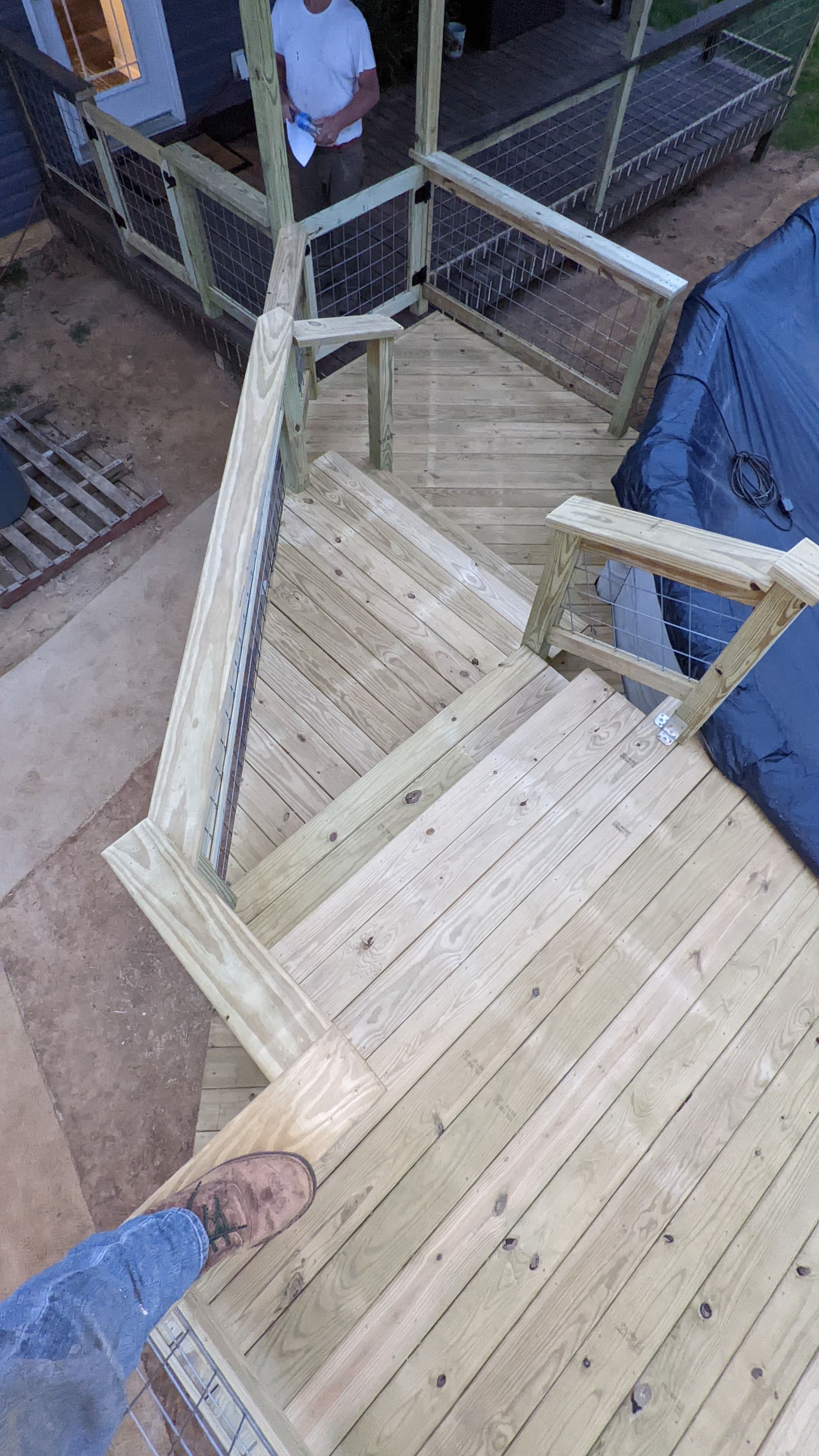 Gallery photos for Custom Pool Deck Build with Stairs, Landing, and Wire Railing: Image #5